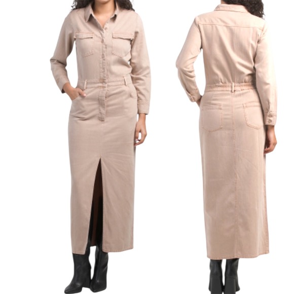Young Fabulous & Broke Dresses & Skirts - New Young Fabulous & Broke 
Benson Utility Maxi Dress Long Sleeve  Front Slit S